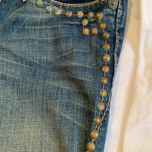 J & Company size 27” acid washed jeans. Patina buttons slight bell bottoms - Picture 3 of 8
